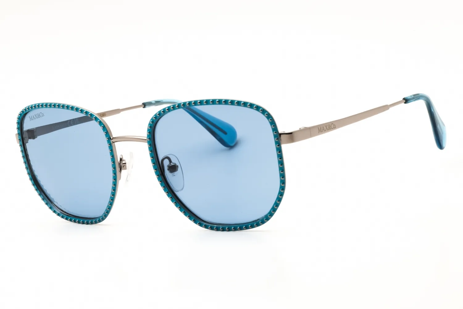 Max & Co MO0091 84V Sunglasses Shiny Light Blue 52mm Women