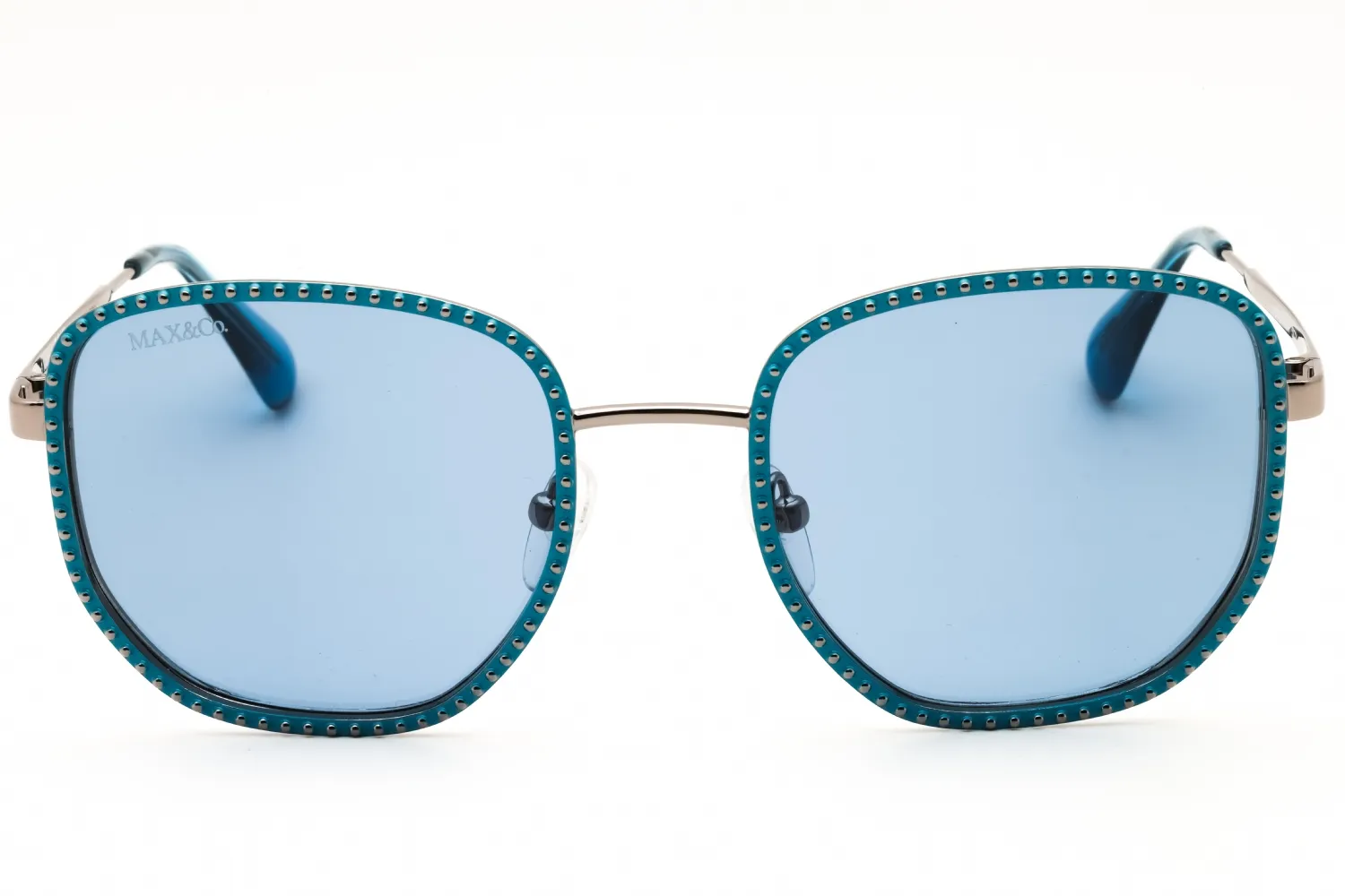 Max & Co MO0091 84V Sunglasses Shiny Light Blue 52mm Women 2