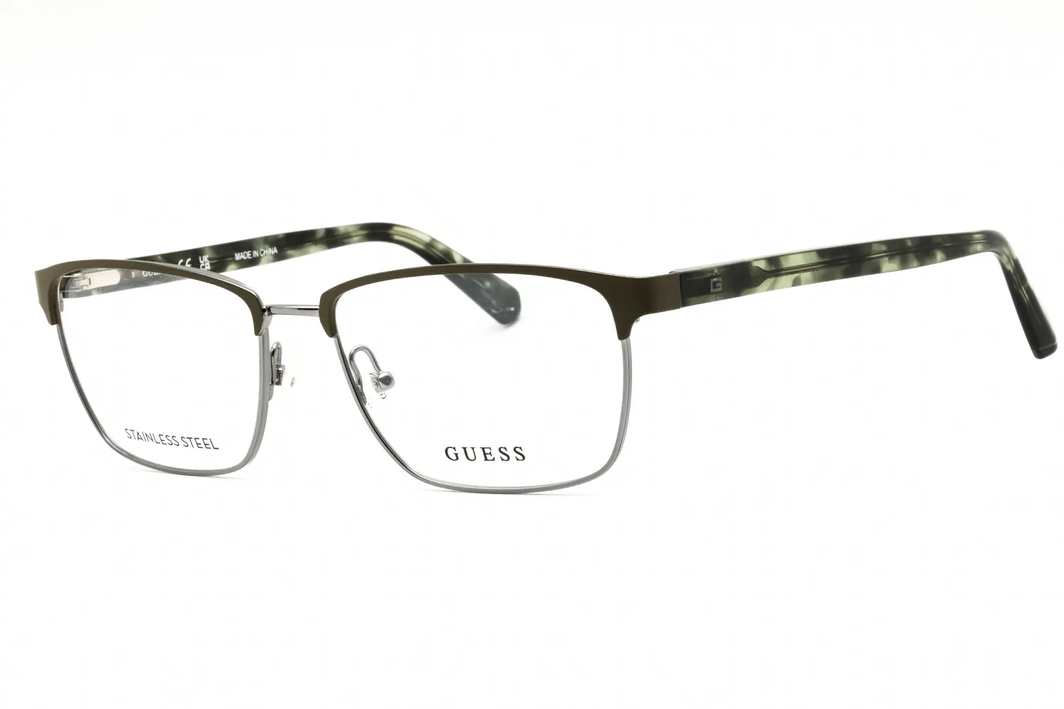 Guess GU50091 097 Eyeglasses Matte Dark Green 57mm Men