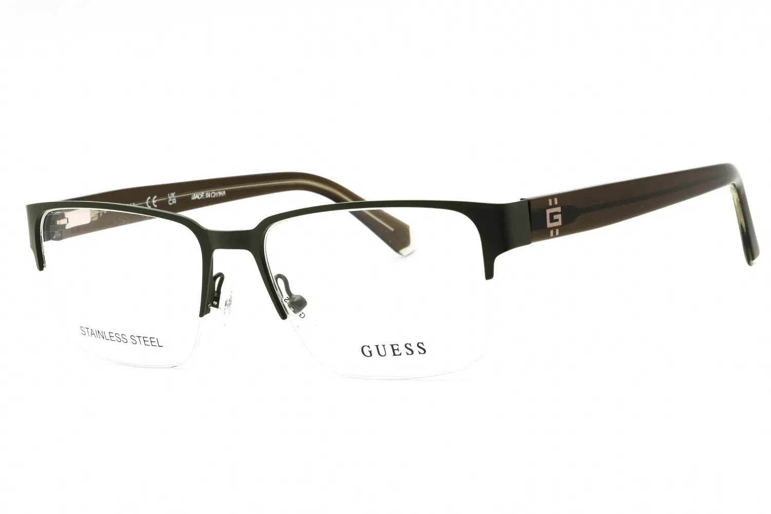 Guess GU50095 097 Eyeglasses Matte Dark Green 55mm Men