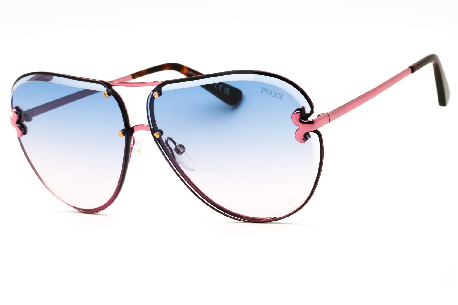 Emilio Pucci EP0217 72W Sunglasses Shiny Pink 66mm Women
