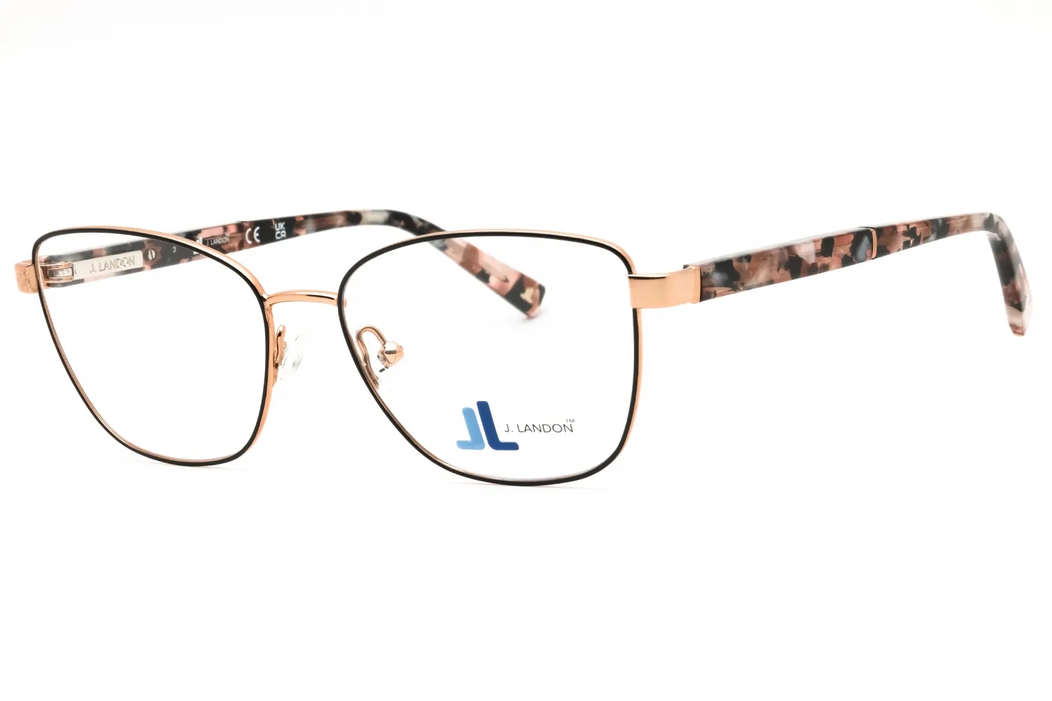 J. Landon JL5008 001 Eyeglasses Shiny Black 52mm Women