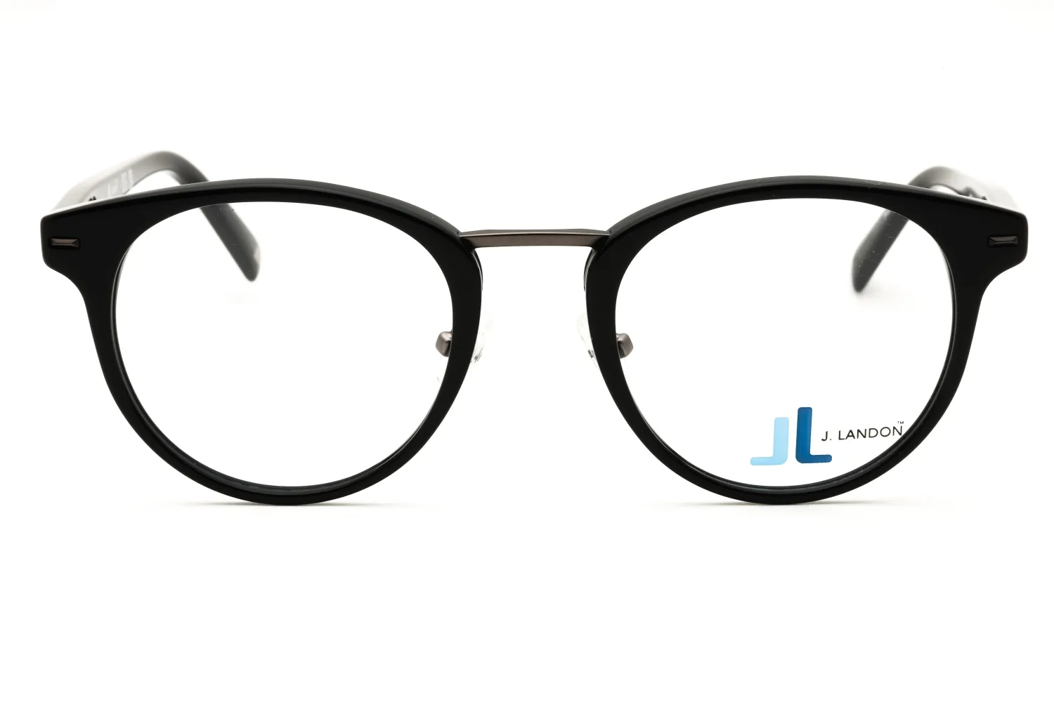 J. Landon JL1017 001 Eyeglasses Shiny Black 49mm Men 2