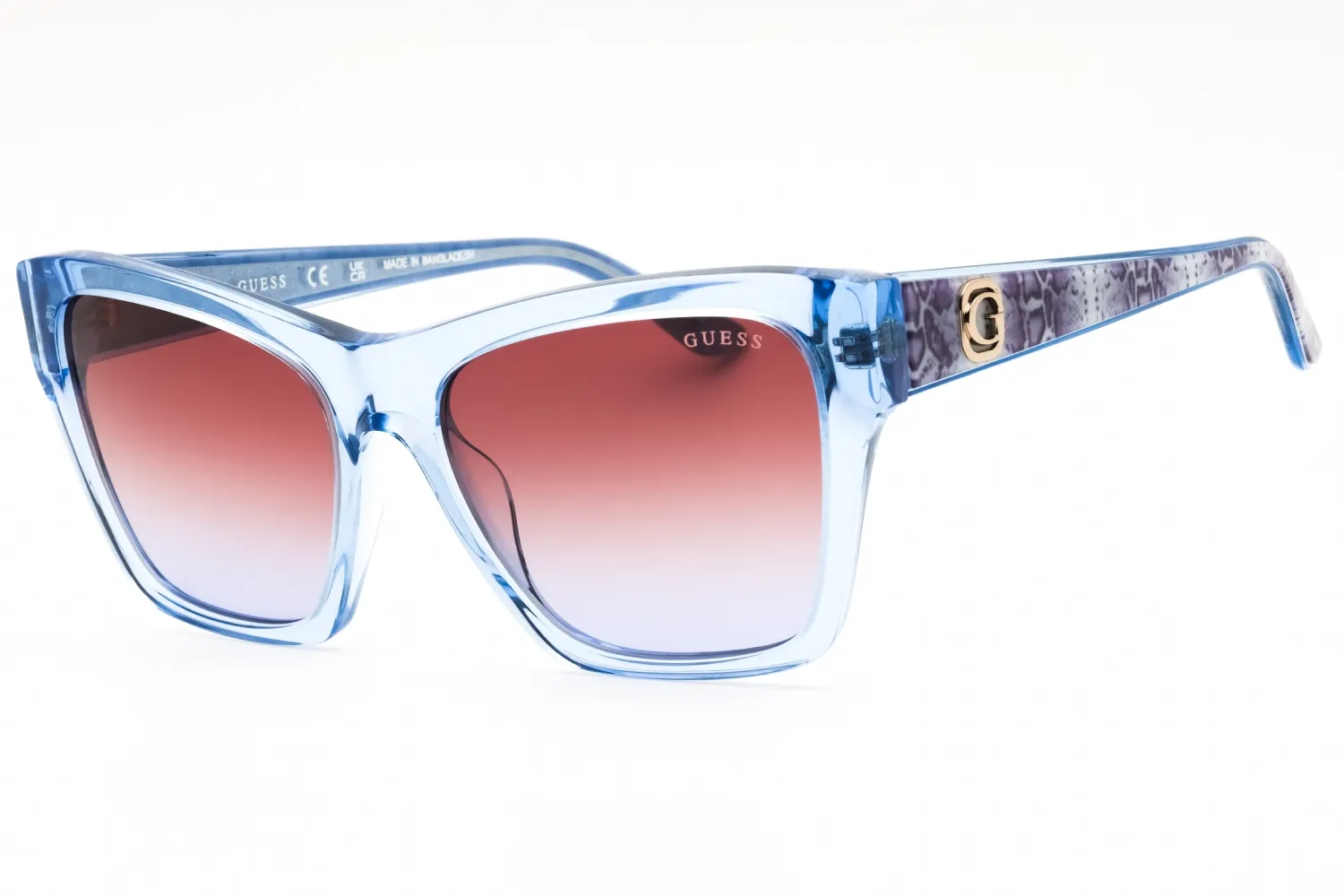 Guess GU00113 84F Sunglasses Shiny Light Blue 55mm Women