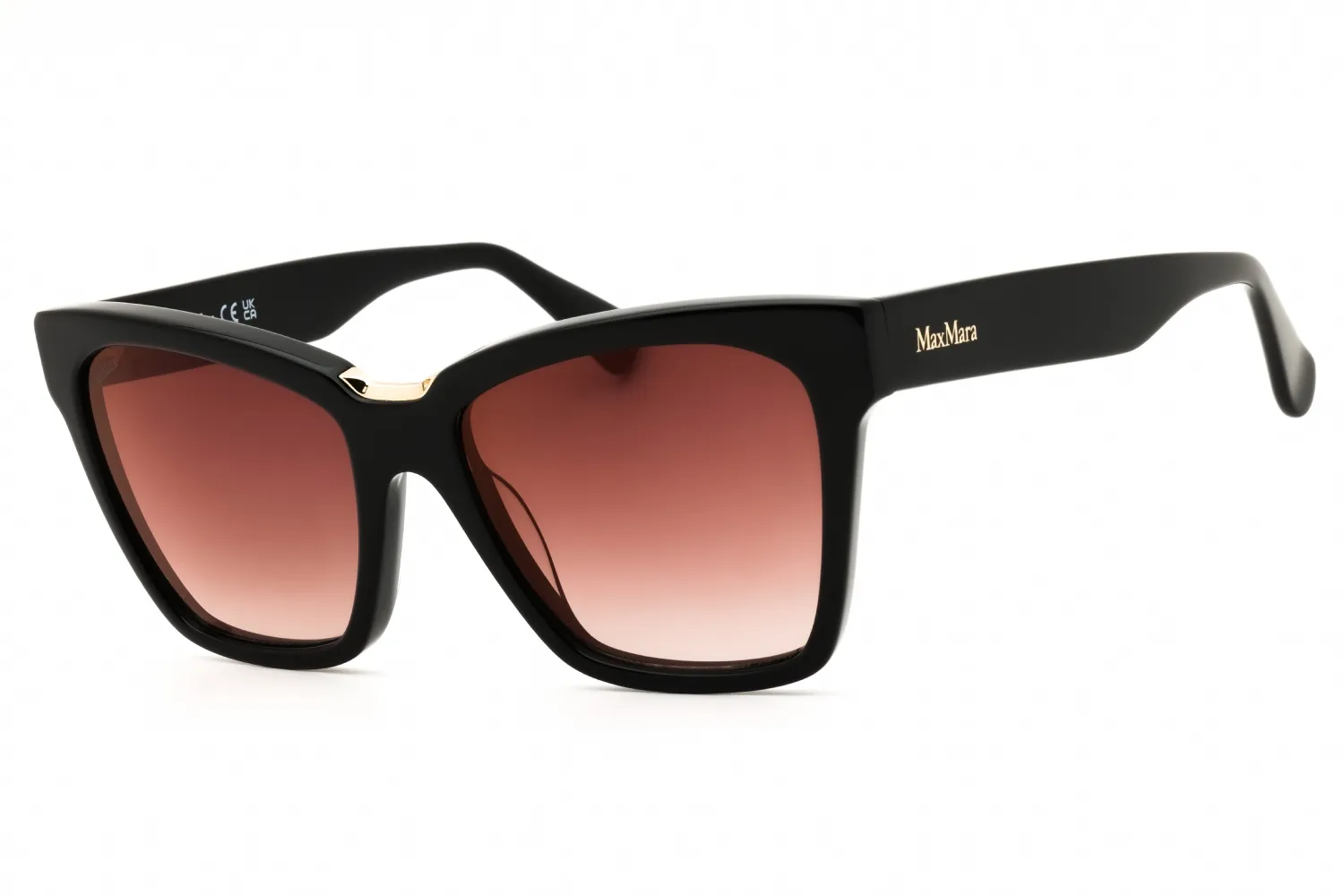 Max Mara MM0089 01F Sunglasses Shiny Black 53mm Women