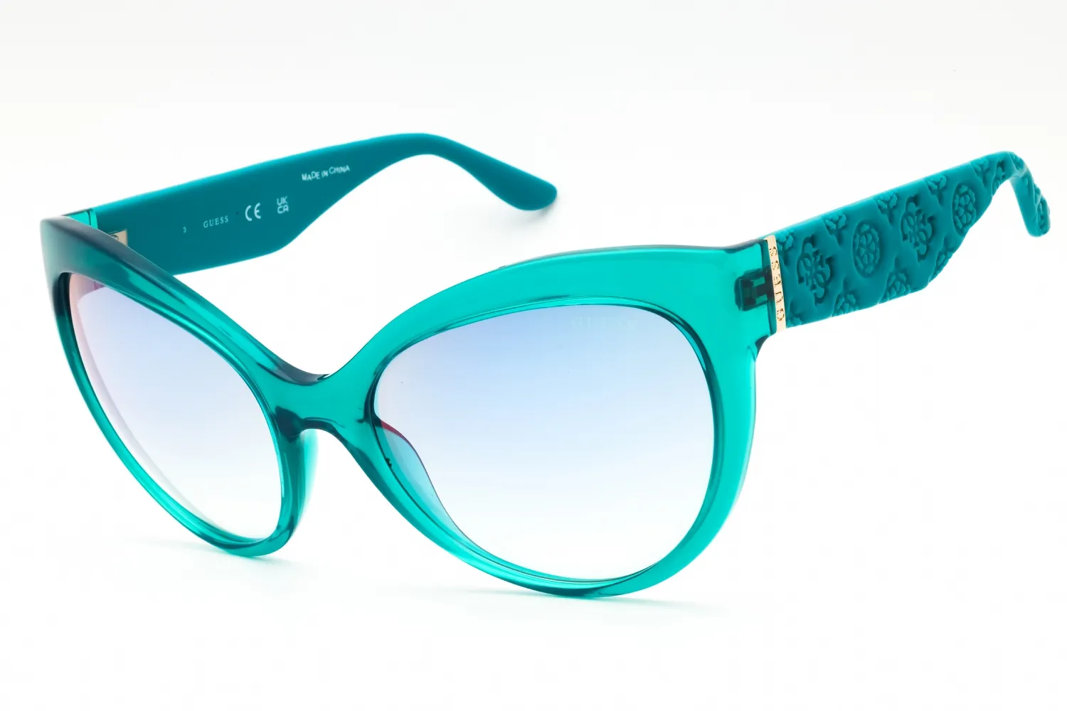 Guess GU00130 87X Sunglasses Shiny Turquoise 61mm Women
