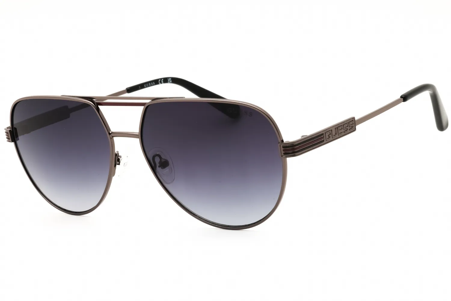 Guess Factory GF00008 08B Sunglasses Shiny Gunmetal 59mm Men