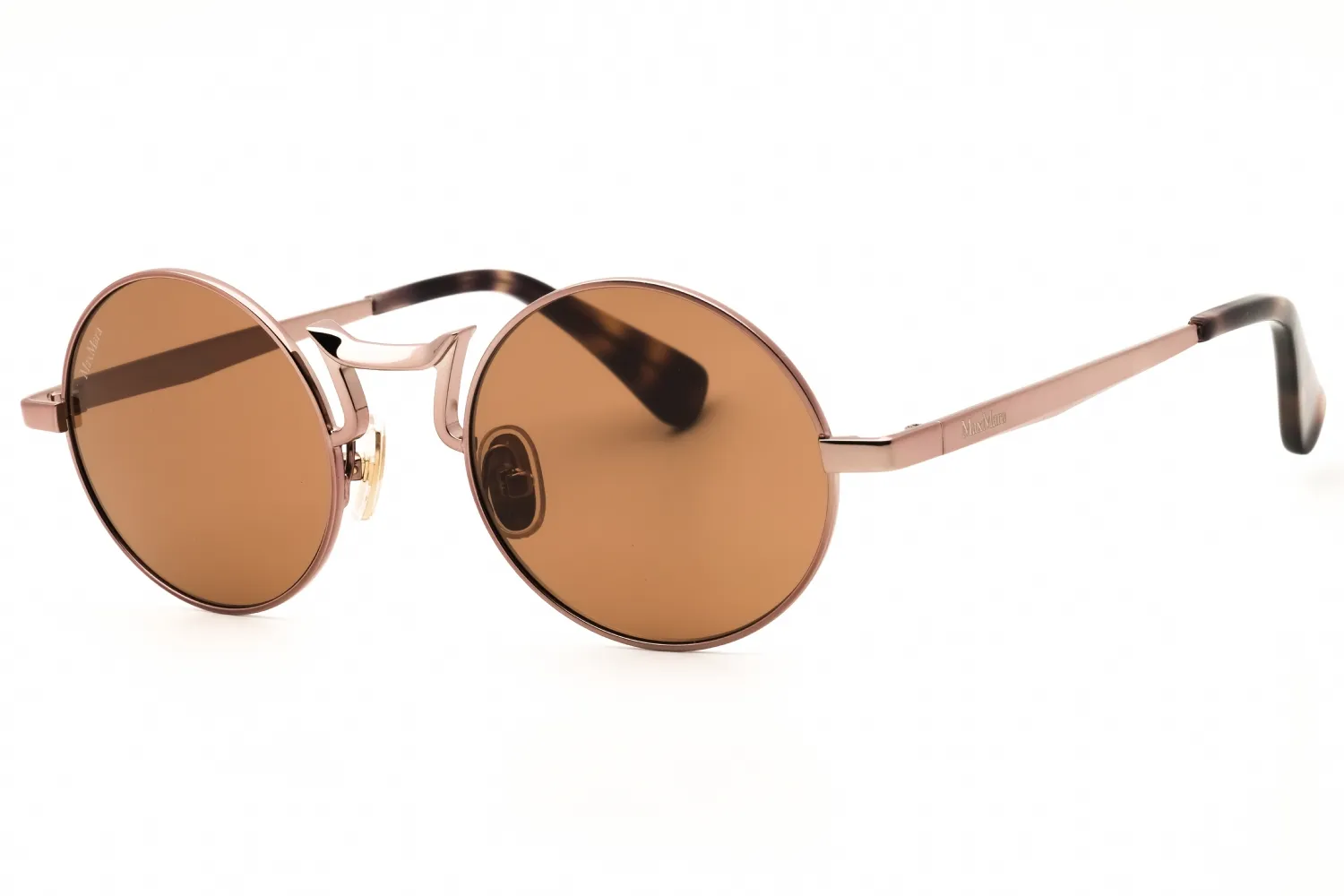 Max Mara MM0127 36E Sunglasses Shiny Dark Bronze 48mm Women