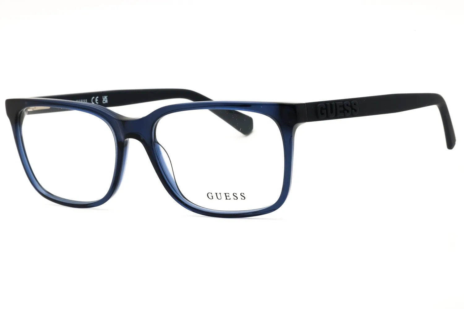 Guess GU50187 090 Eyeglasses Shiny Blue 56mm Men