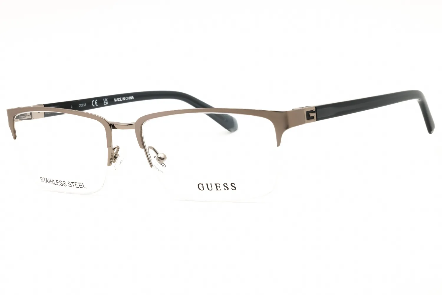 Guess GU50191 011 Eyeglasses Matte Light Nickeltin 58mm Men