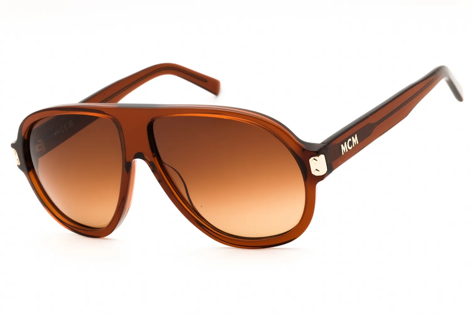 MCM MW0009 45F Sunglasses Shiny Light Brown 59mm Men