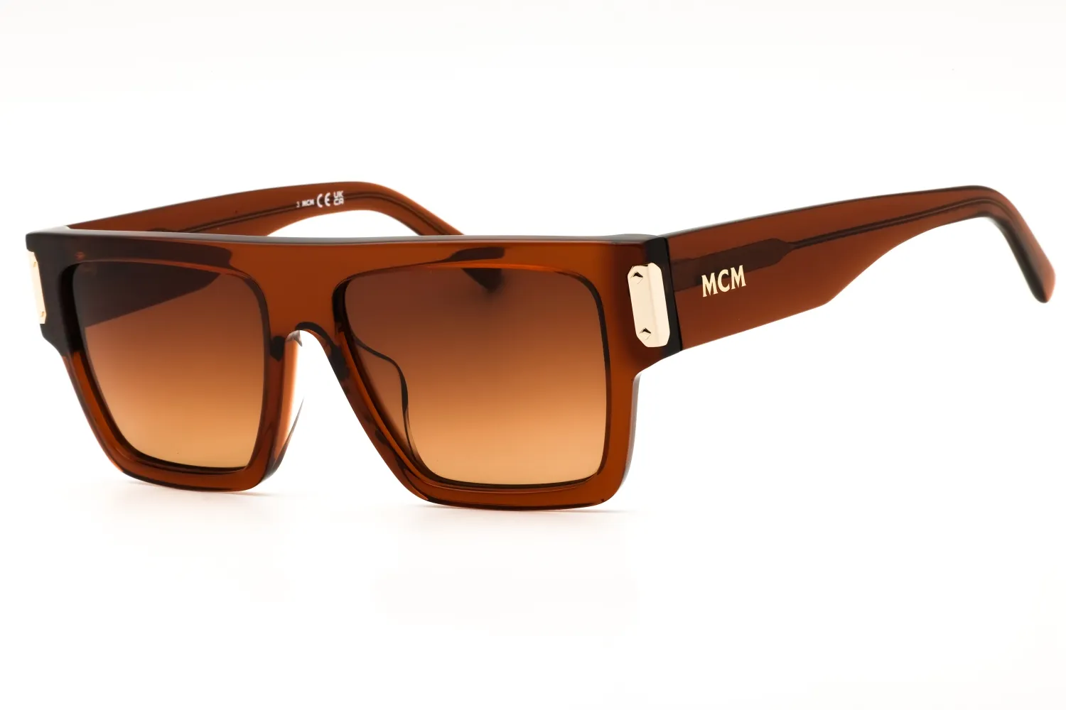 MCM MW0011-F 45F Sunglasses Shiny Light Brown 55mm Unisex