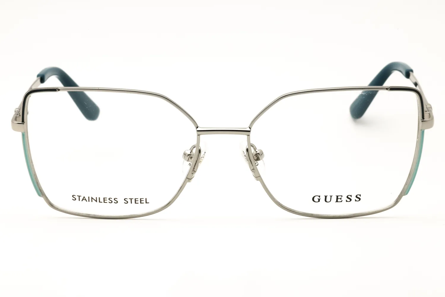 Guess GU50223 010 Eyeglasses Shiny Light Nickeltin 55mm Women 2