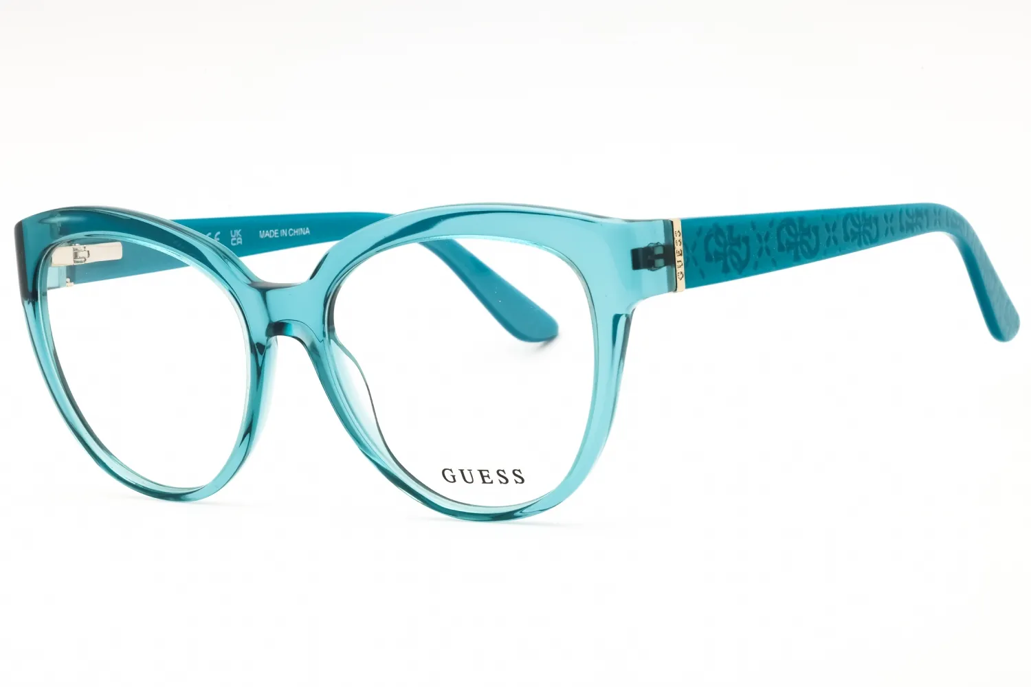 Guess GU50232 087 Eyeglasses Shiny Turquoise 54mm Women