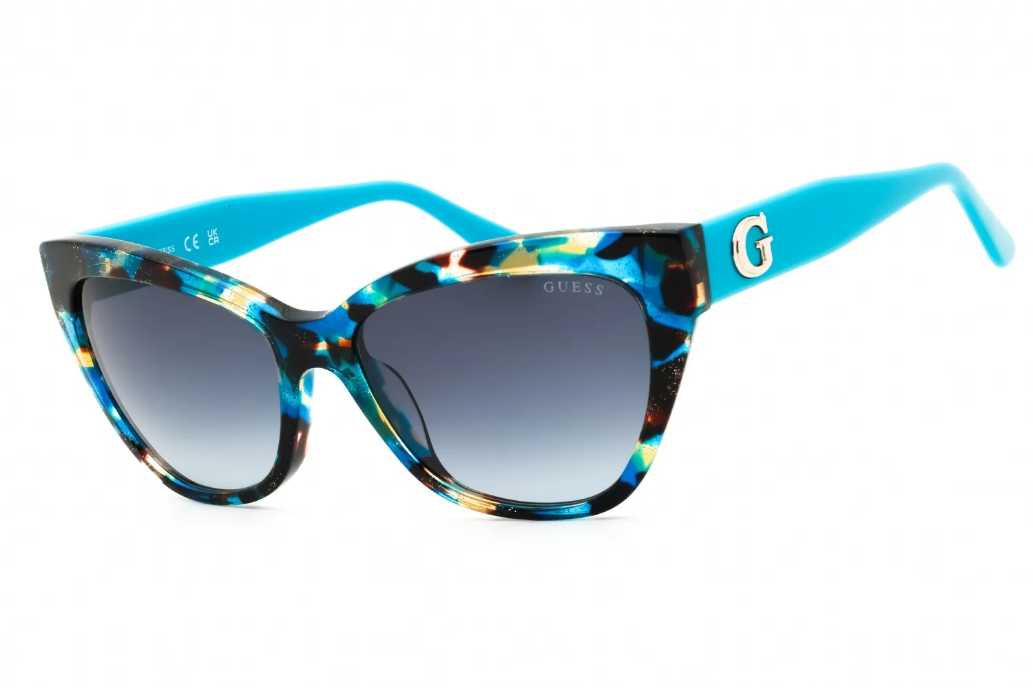 Guess GU00204 87P Sunglasses Shiny Turquoise 55mm Women