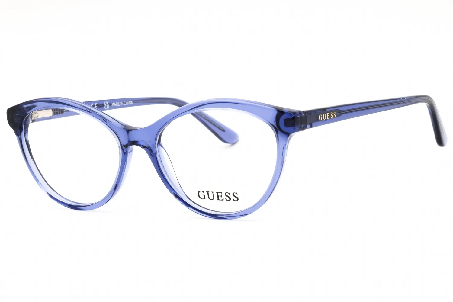 Guess GU50273 090 Eyeglasses Shiny Blue 49mm Women