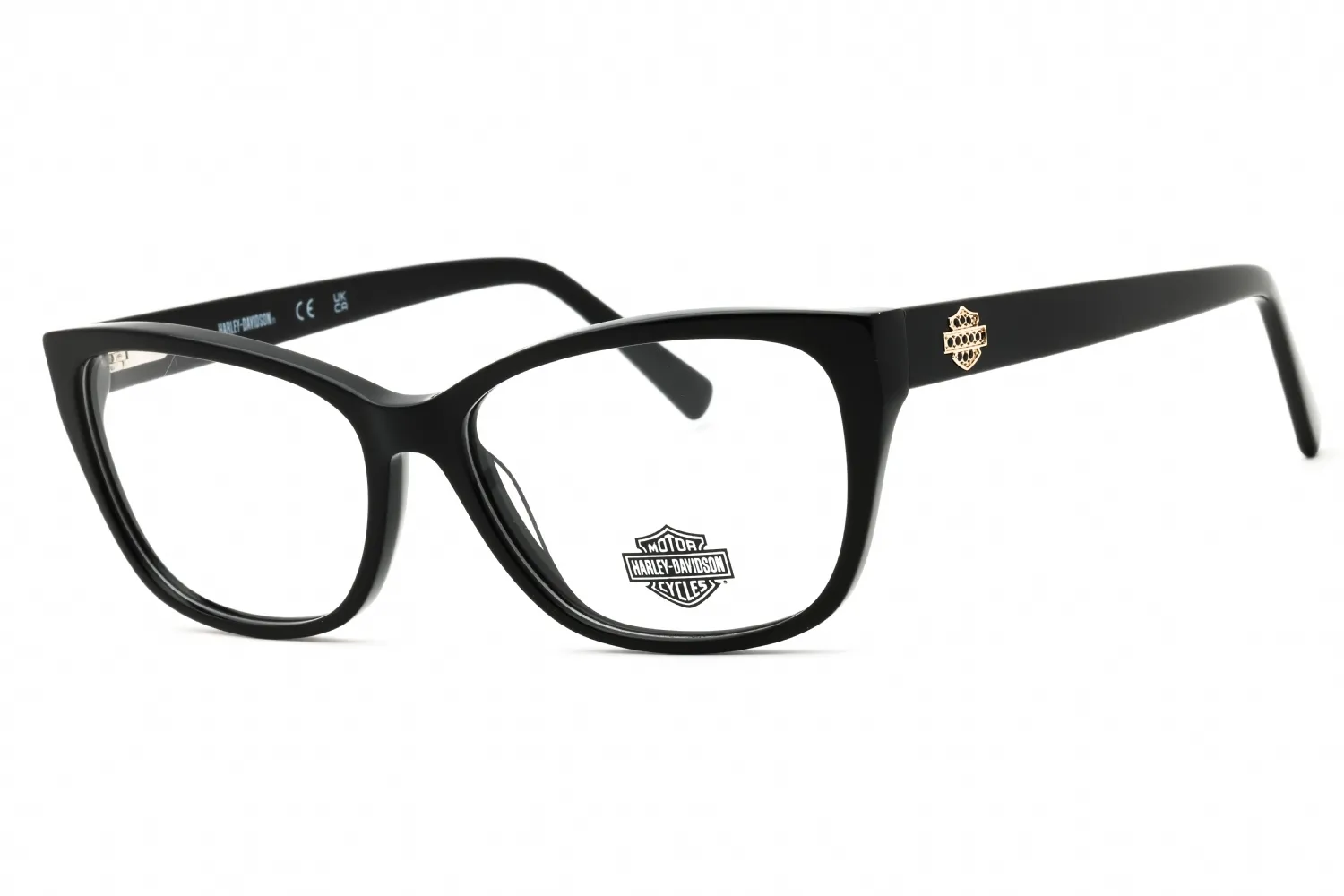 Harley Davidson HD50108 001 Eyeglasses Shiny Black 55mm Women