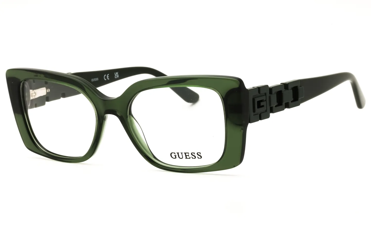Guess GU50322 096 Eyeglasses Shiny Dark Green 51mm Women