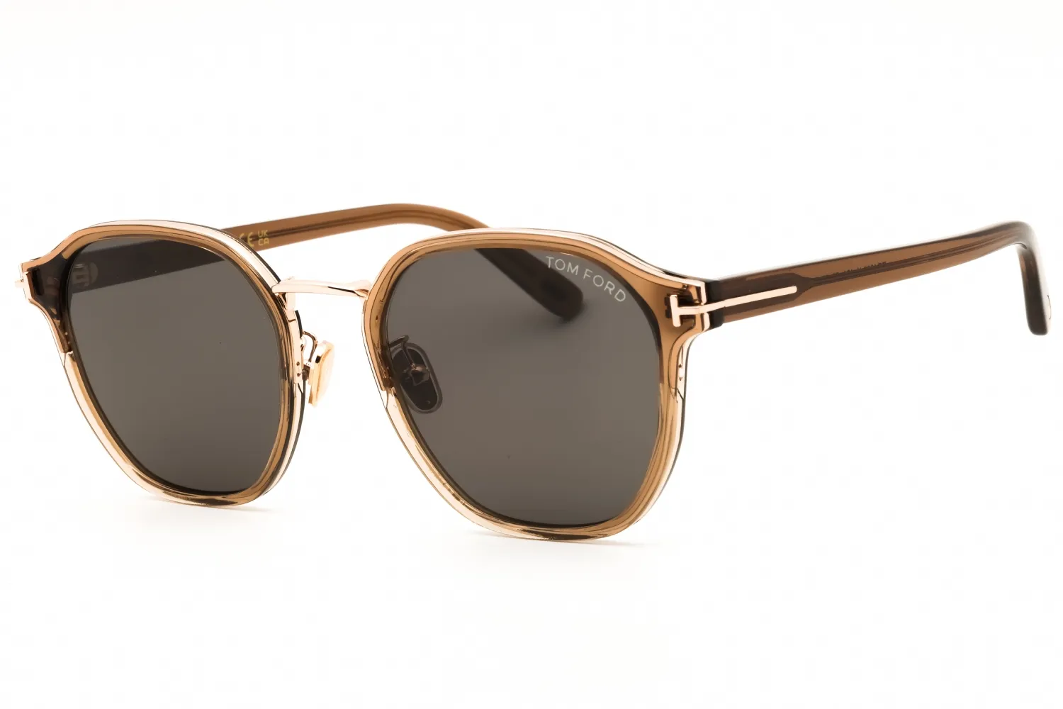 Tom Ford FT1289-K 45A Sunglasses Shiny Light Brown 55mm Men