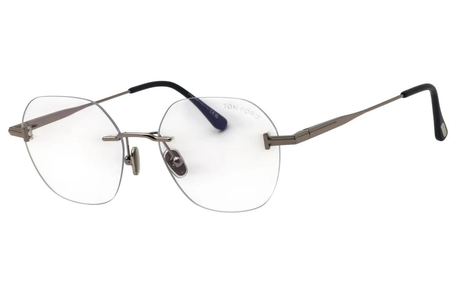Tom Ford FT6126-B 014 Eyeglasses Shiny Light Ruthenium 52mm Men
