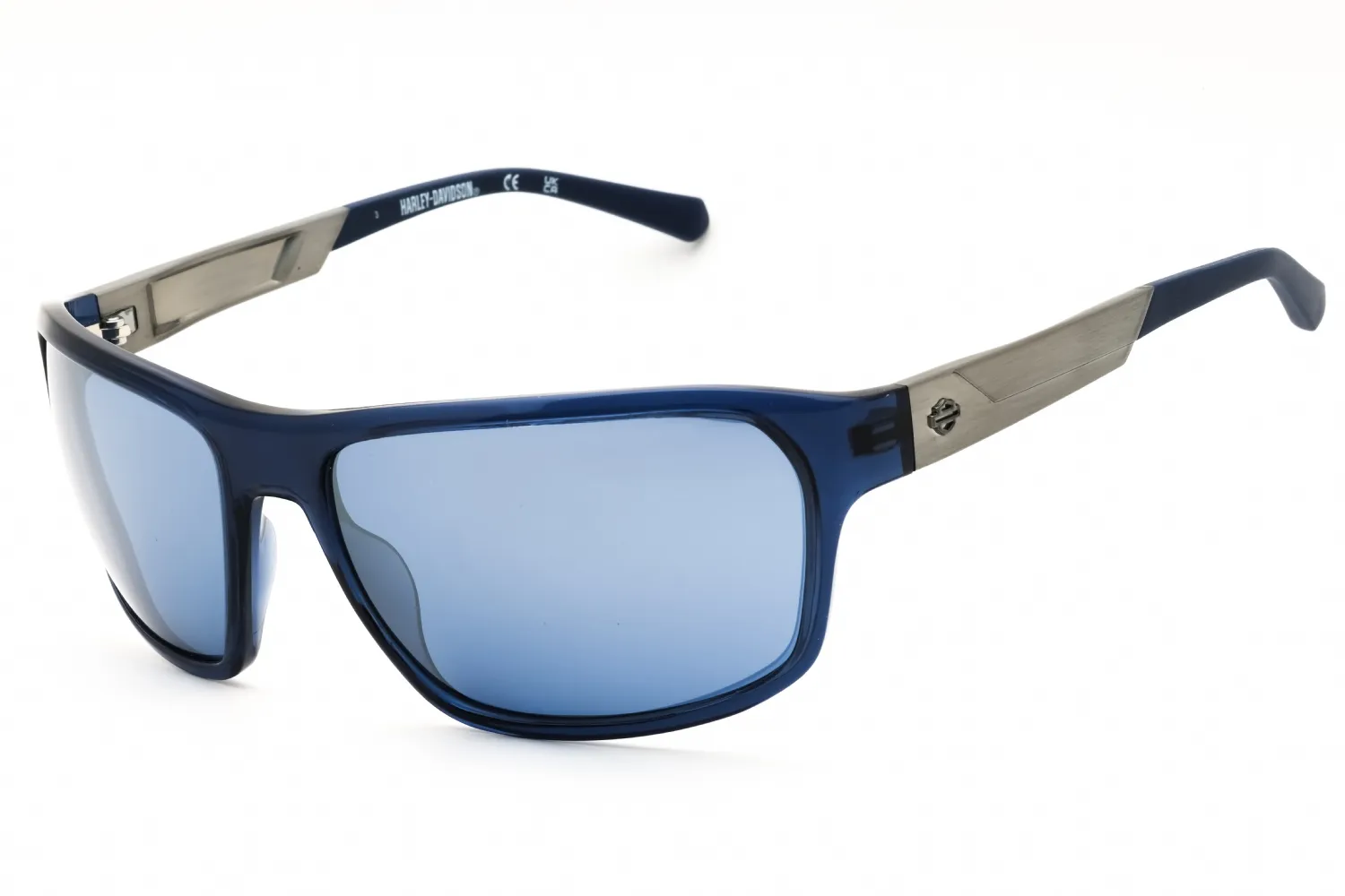 Harley Davidson HD00027 90X Sunglasses Shiny Blue 61mm Men