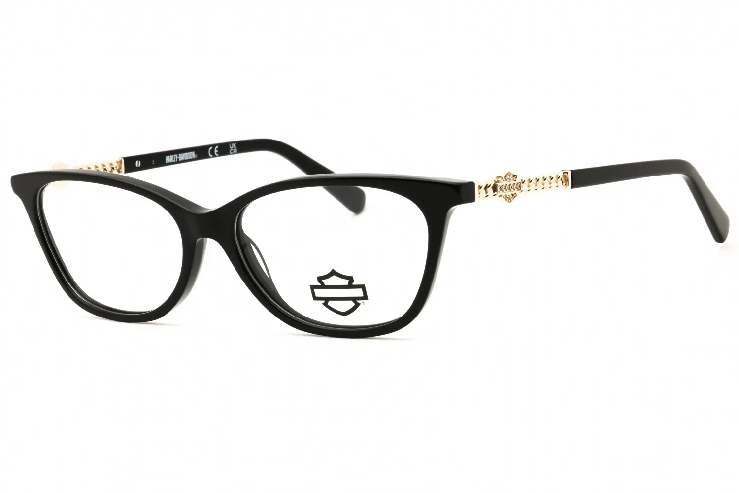 Harley Davidson HD50151 001 Eyeglasses Shiny Black 54mm Women