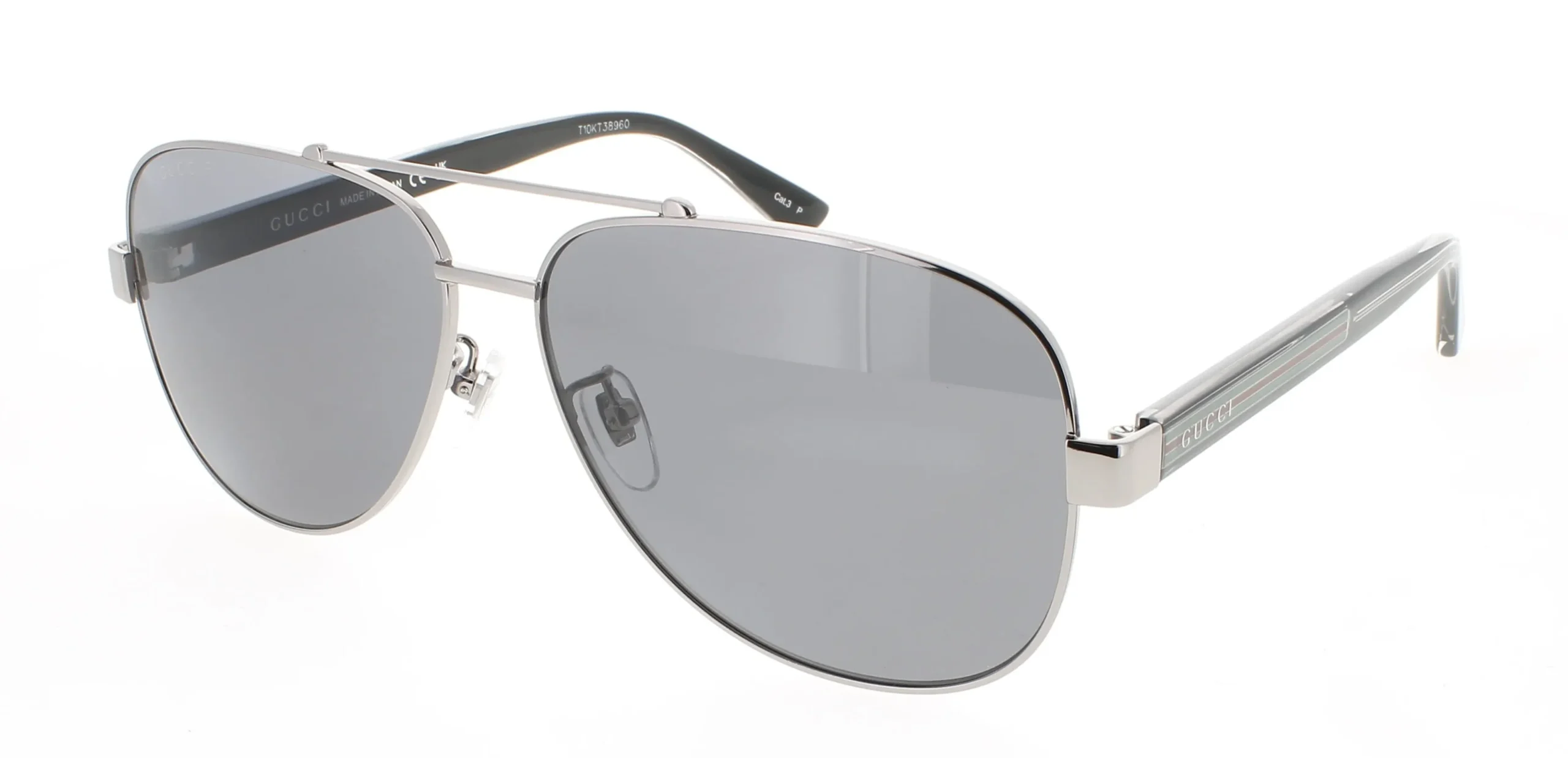 Gucci GG0528S 007 Sunglasses Ruthenium 63mm Men
