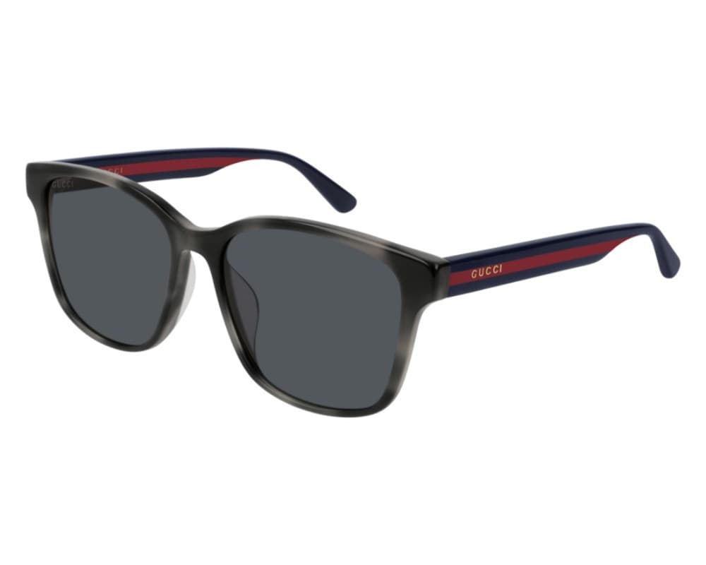 Gucci GG0417SK 004 Sunglasses Blue Red Striped 56mm Women