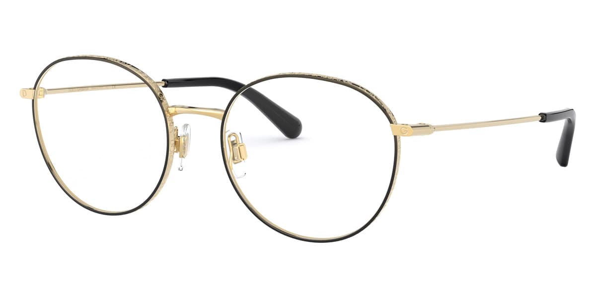 Dolce & Gabbana DG1322 1334 Eyeglasses Black Gold 53mm Women
