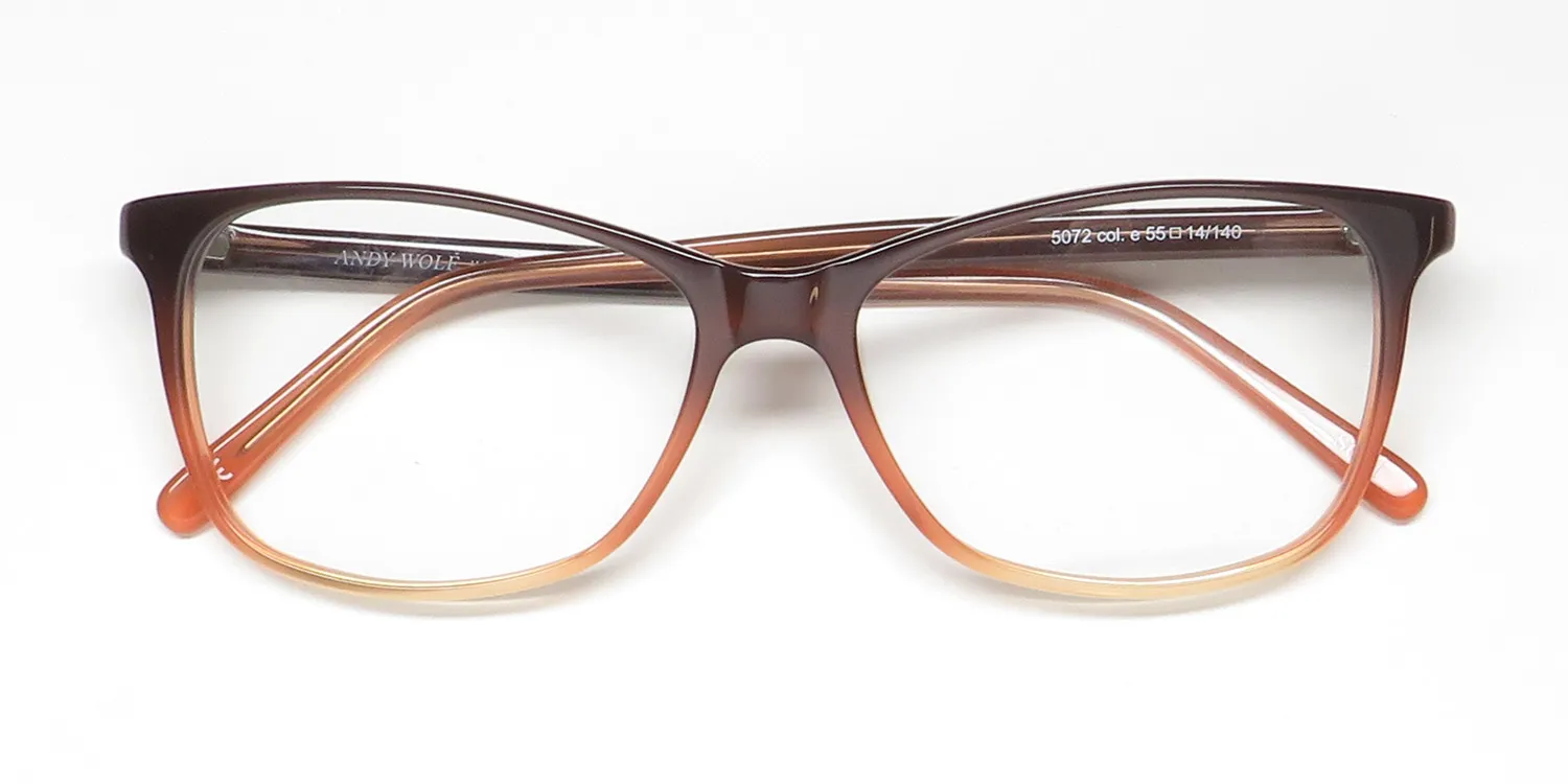 Andy Wolf 5072 e Eyeglasses Brown 55mm Unisex 2