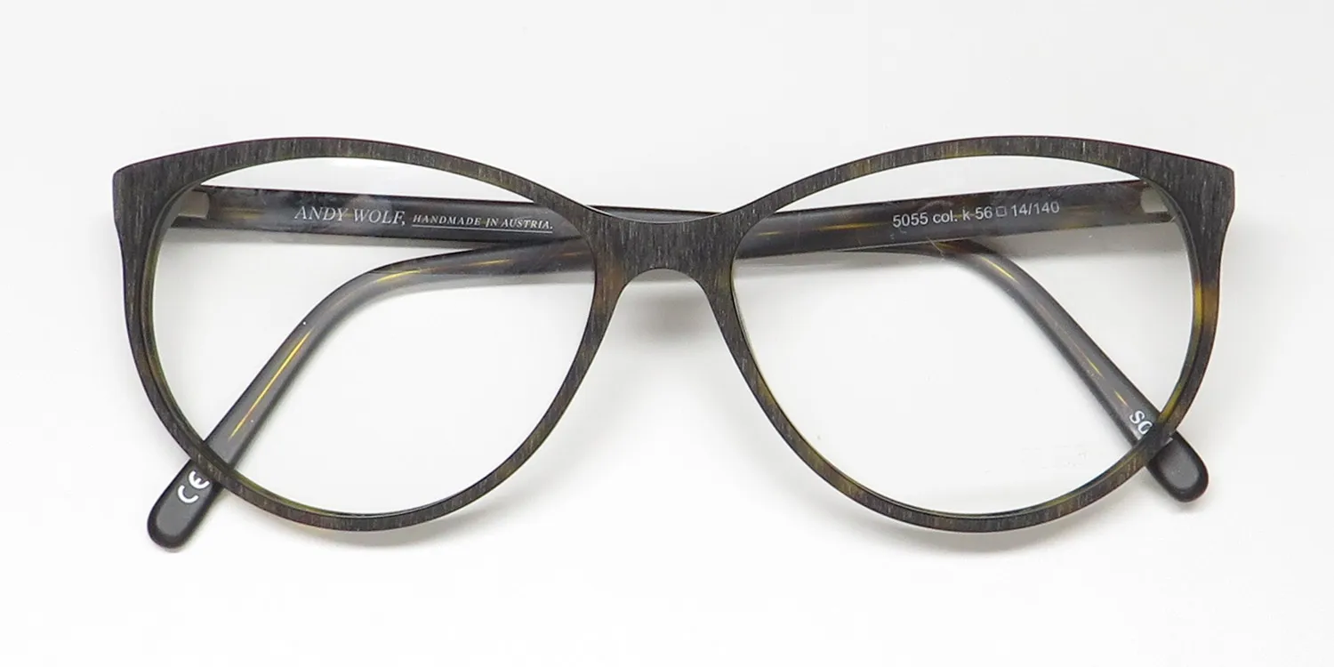 Andy Wolf 5055 k Eyeglasses Tortoise Wood Print 56mm 2