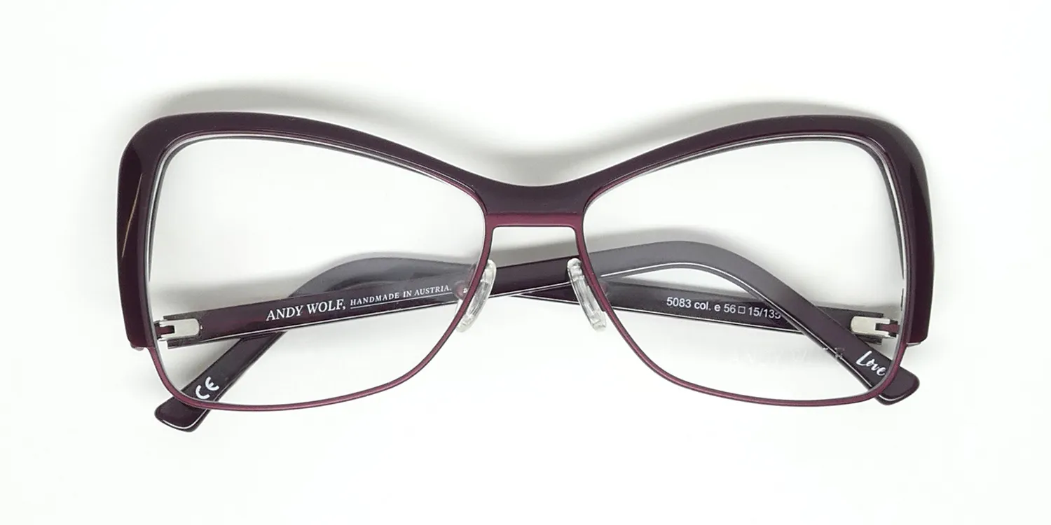 Andy Wolf 5083 e Eyeglasses Burgundy 56mm 2