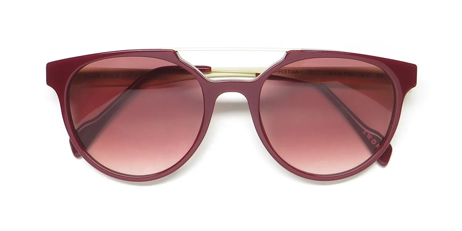 Andy Wolf Christian 05 Sunglasses Burgundy 52mm Unisex 2
