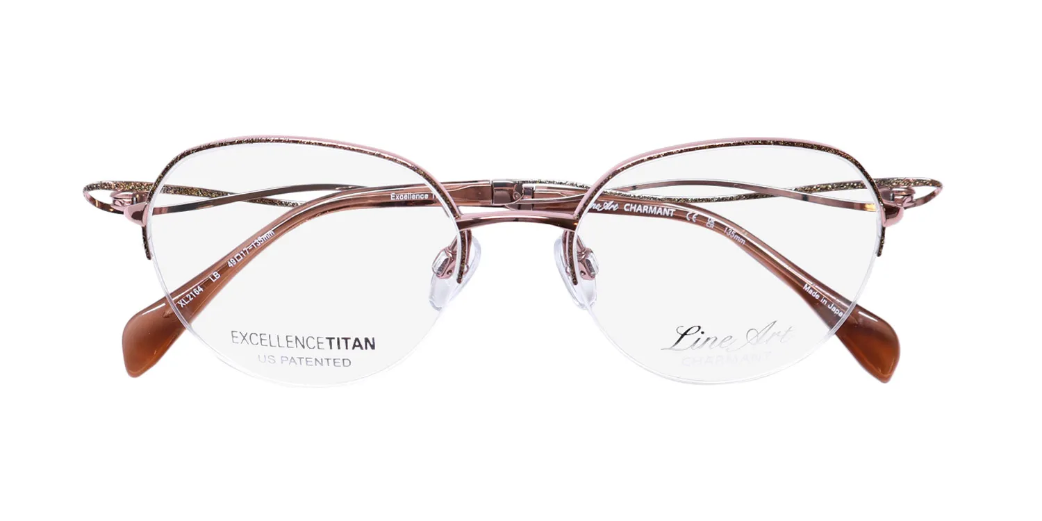 Charmant 2164 lb Eyeglasses Light Brown 49mm Women 2