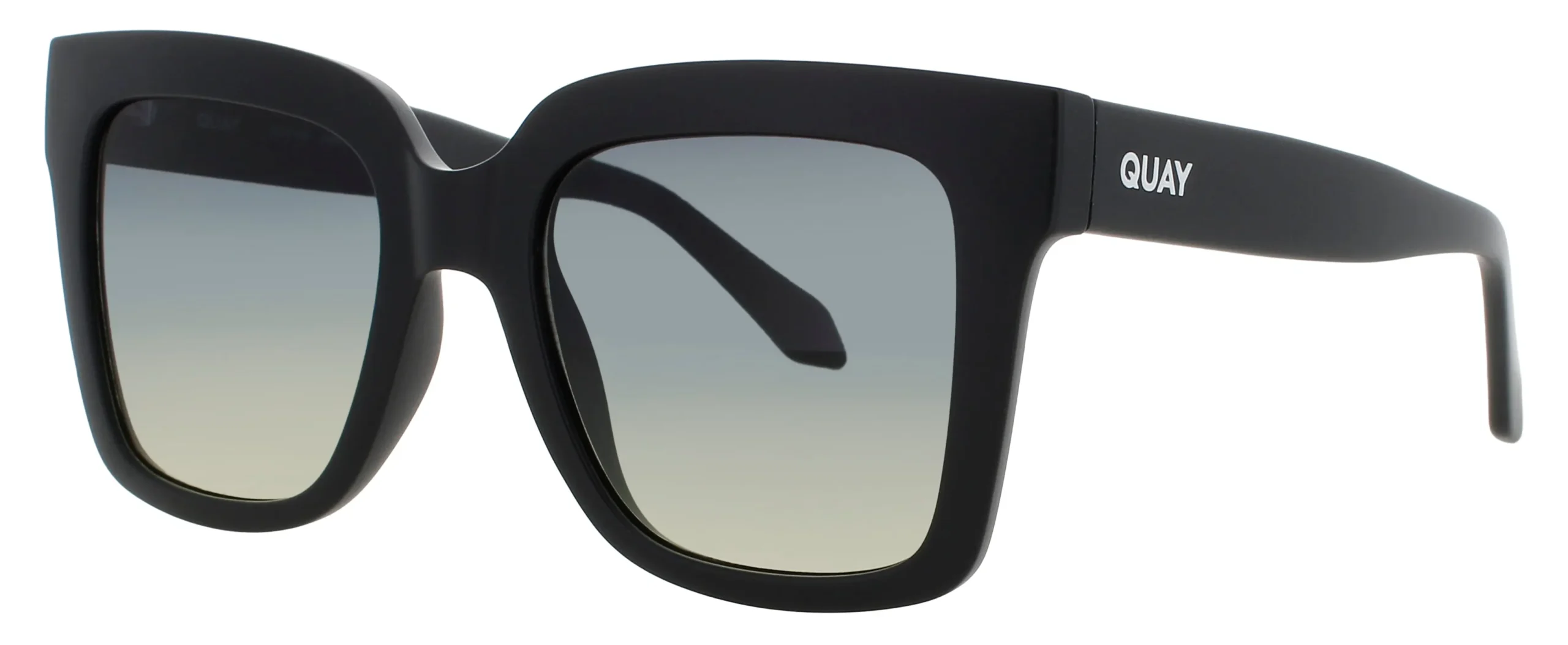 Quay ICY MTBLK/SMKGRN Sunglasses Matte Black 52mm Women