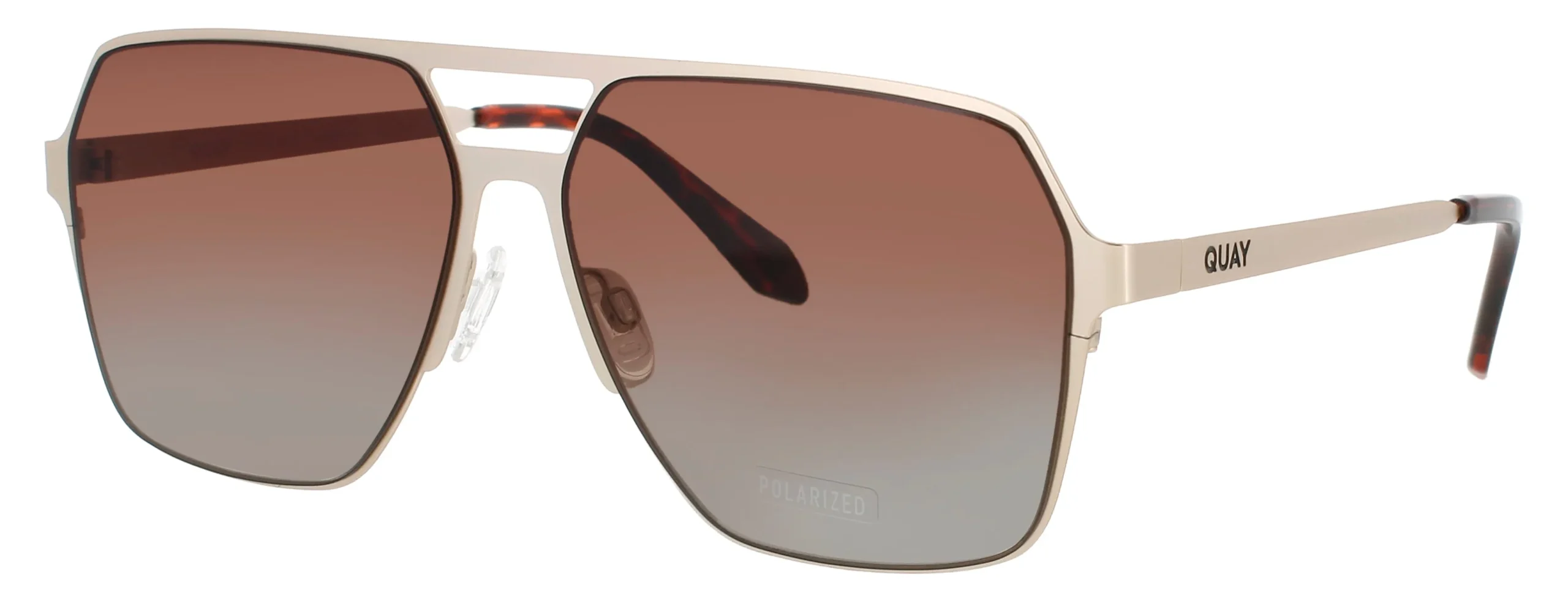 Quay BACKSTAGE PASS GLD/BRNPOL Sunglasses Gold 60mm Unisex
