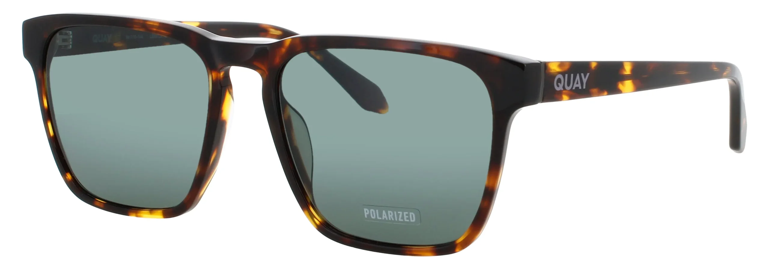 Quay UNPLUGGED TRTYLW/GRNPOL Sunglasses Yellow Tortoise 56mm Men