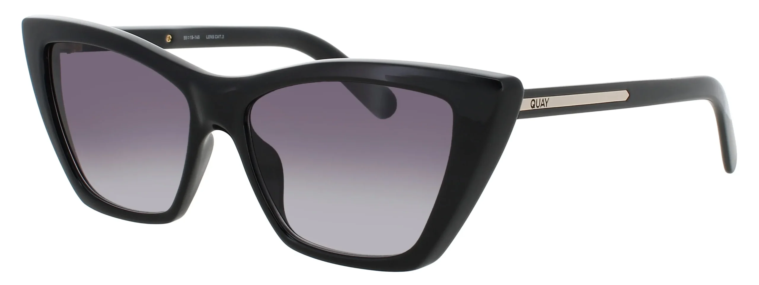 Quay SET IN STONE BLK/SMK Sunglasses Black 55mm Women