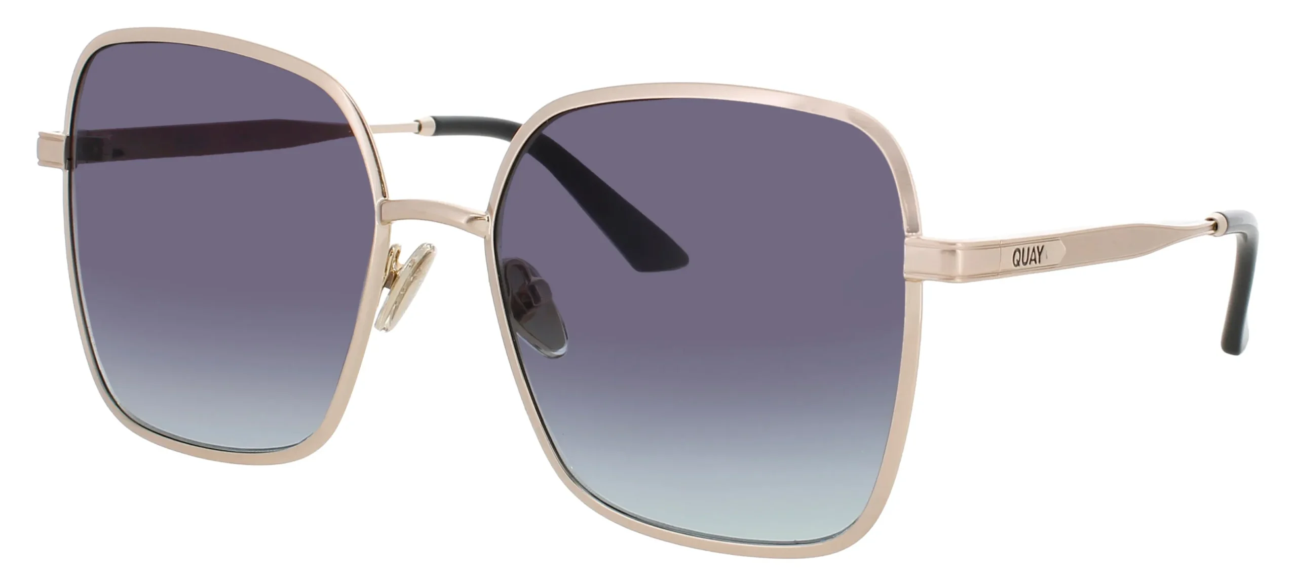 Quay 5TH AVE BGL/BLKAQ Sunglasses Brushed Gold 58mm Women