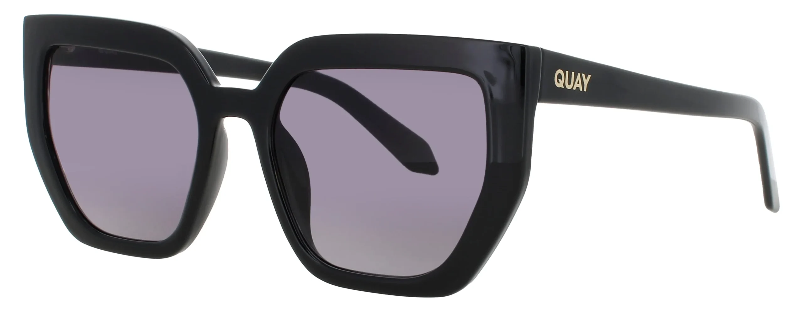 Quay CONTOURED BLK/SMK Sunglasses Black 45mm Unisex