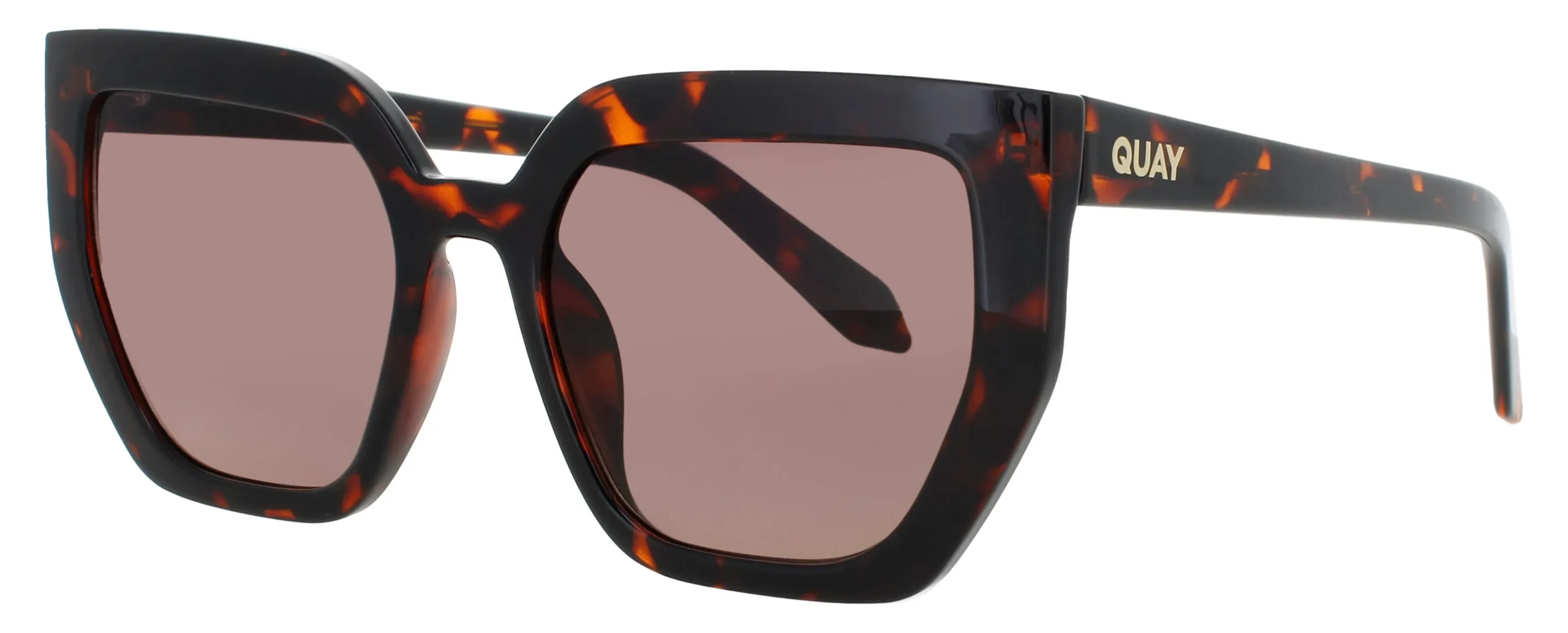 Quay CONTOURED TRT/BRN Sunglasses Gold Tortoise 45mm Unisex