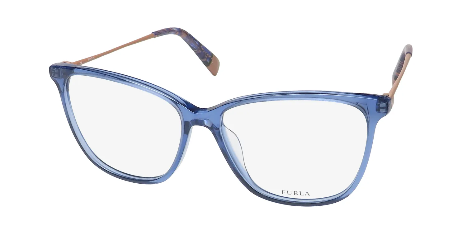 Furla Vfu200 0u11 Eyeglasses Transparent Blue 54mm