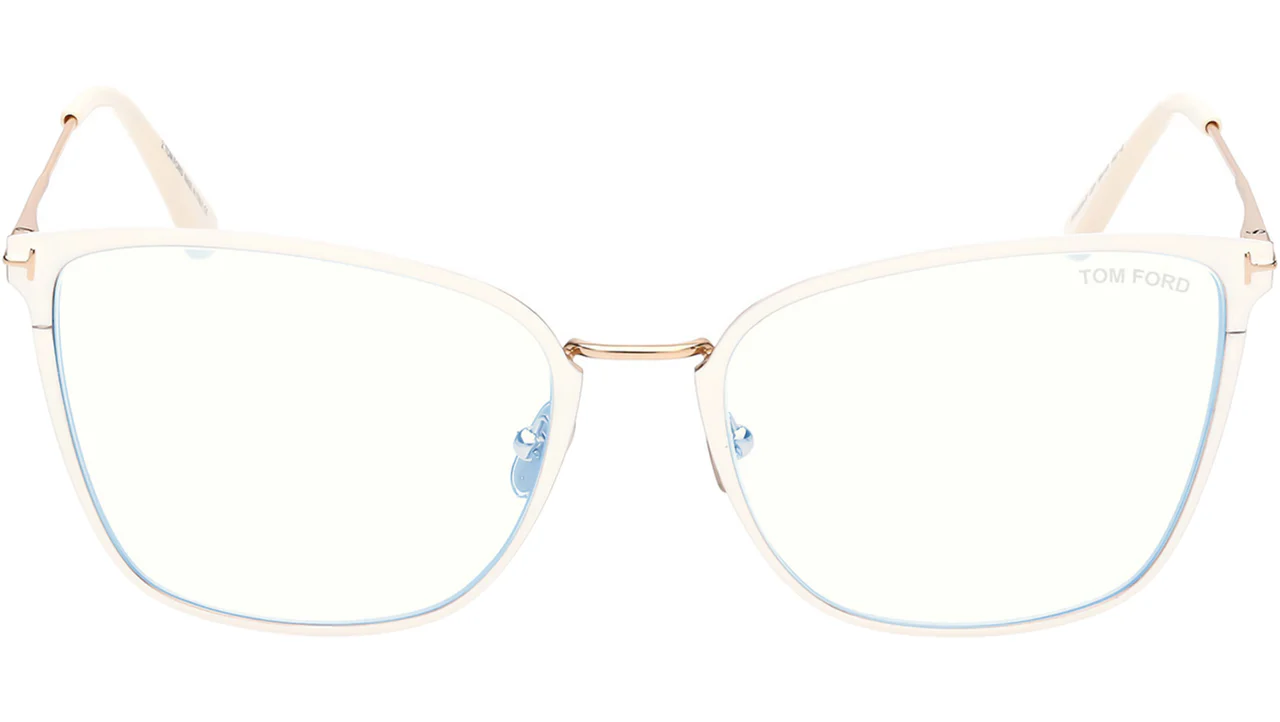 Tom Ford FT5839B 025 Eyeglasses Ivory 56mm Women 2