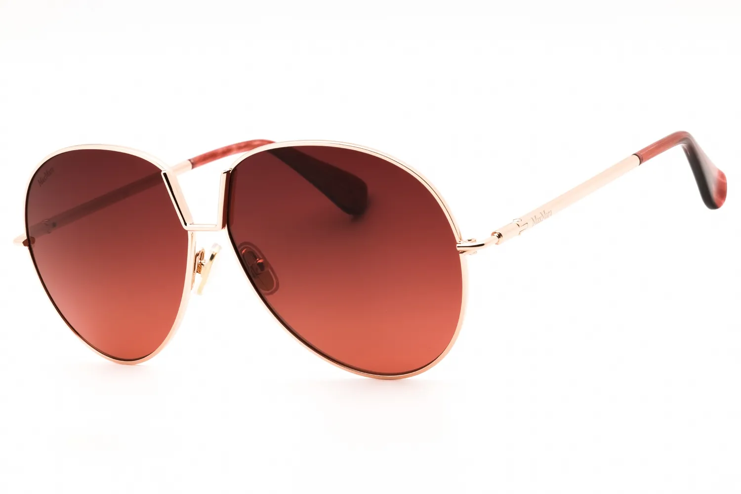 Max Mara MM0081 28F Sunglasses Shiny Rose Gold 60mm Women