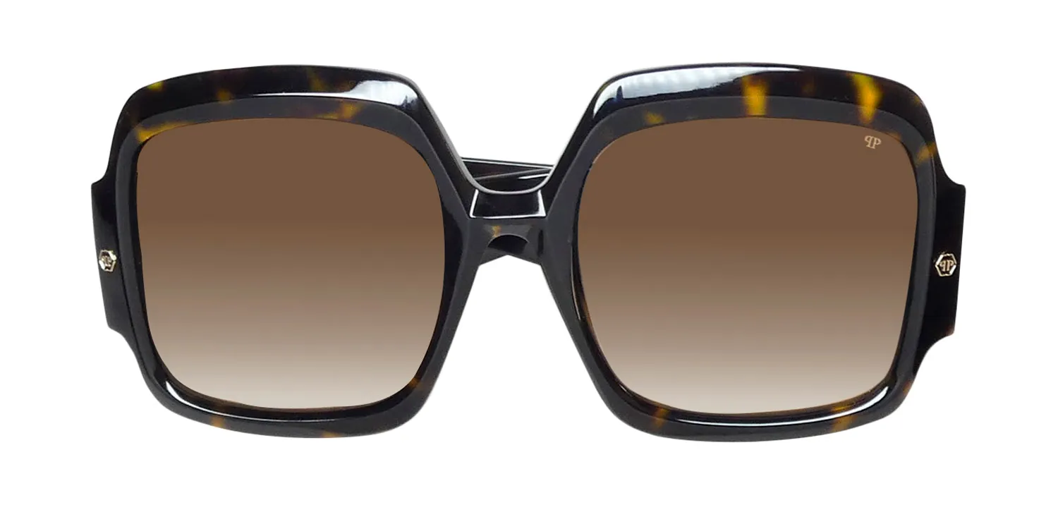 Philipp Plein Spp038 Plein First Lady Dubai 0722 Sunglasses Shiny Dark Brown 56mm 2