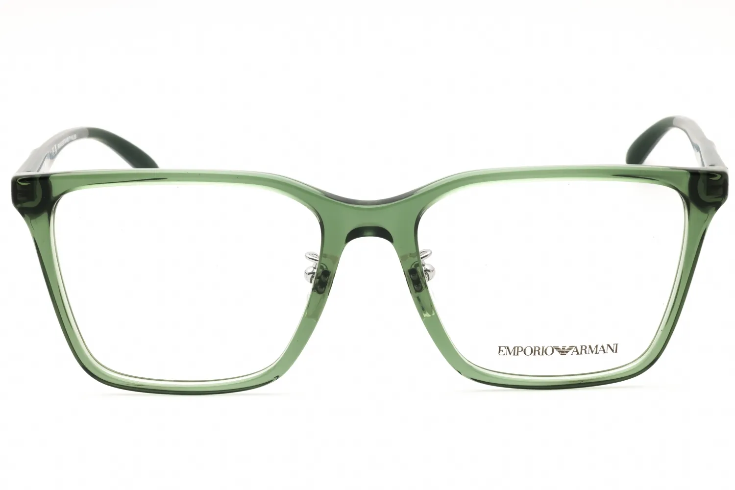 Emporio Armani 0EA3232D 6061 Eyeglasses Shiny Transparent Olive Green 56mm Men 2