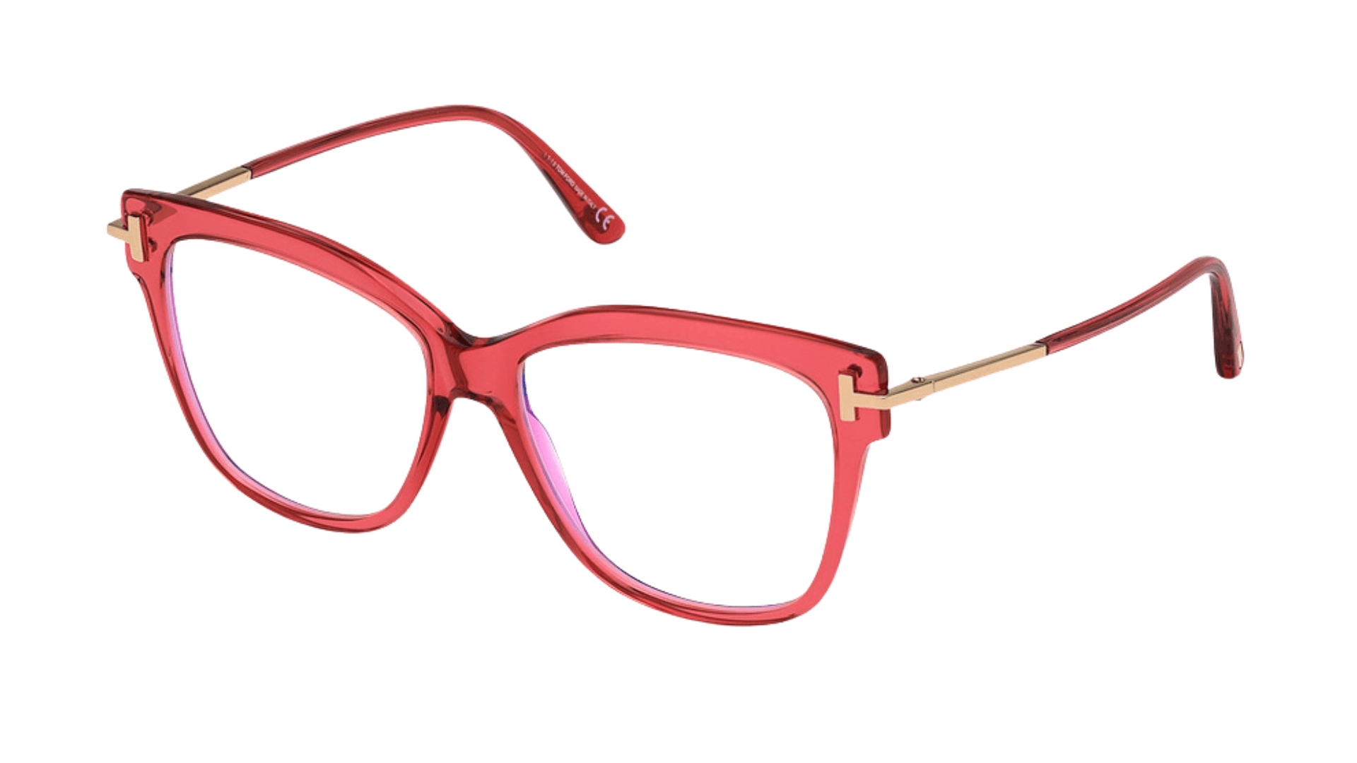 Tom Ford FT5704B 066 Eyeglasses Shiny Red 54mm Women