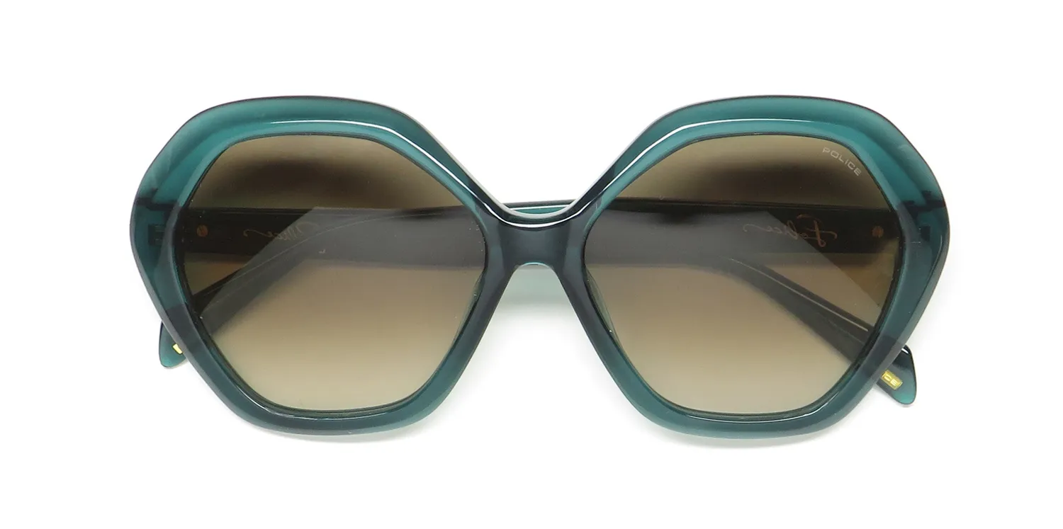 Police Spld29 0874 Sunglasses Green Petroleum 57mm 2