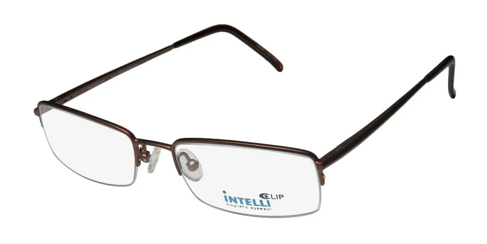 Elite Eyewear Intelli Clip 727 brown Eyeglasses Brown 52mm Unisex 9