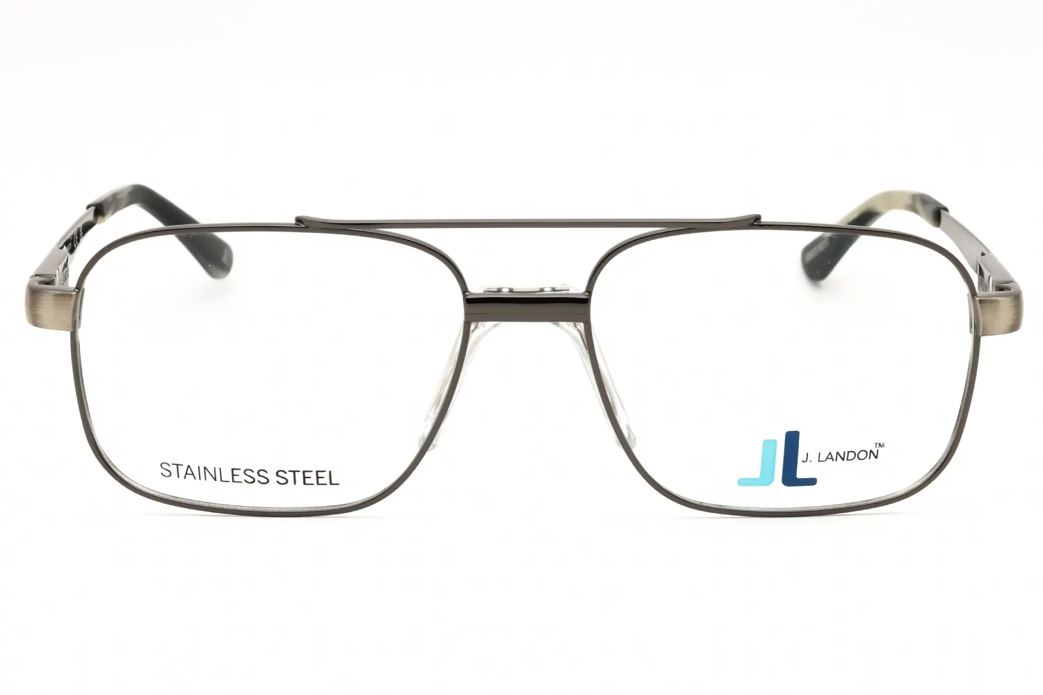 J. Landon JL1002 008 Eyeglasses Shiny Gunmetal 57mm Men 2
